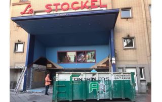 évacuation déchets après travaux au cinéma Stockel à Bruxelles
